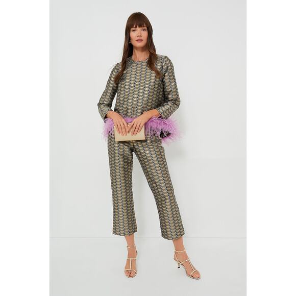 TUCKERNUCK Champagne Pop Terez Pants Size 2 NWT Retail $228 Tuckernuck - Picture 4 of 7